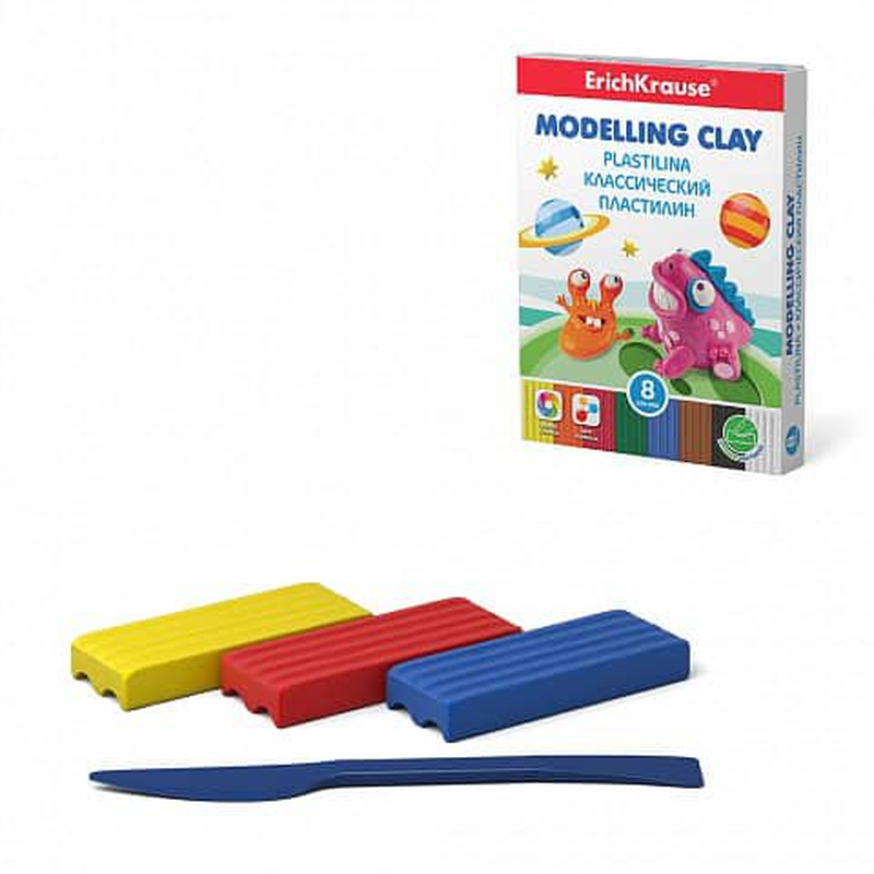 Product image: Erichkrause modelling clay monsters 8 colors,120g 50552, , medium-null