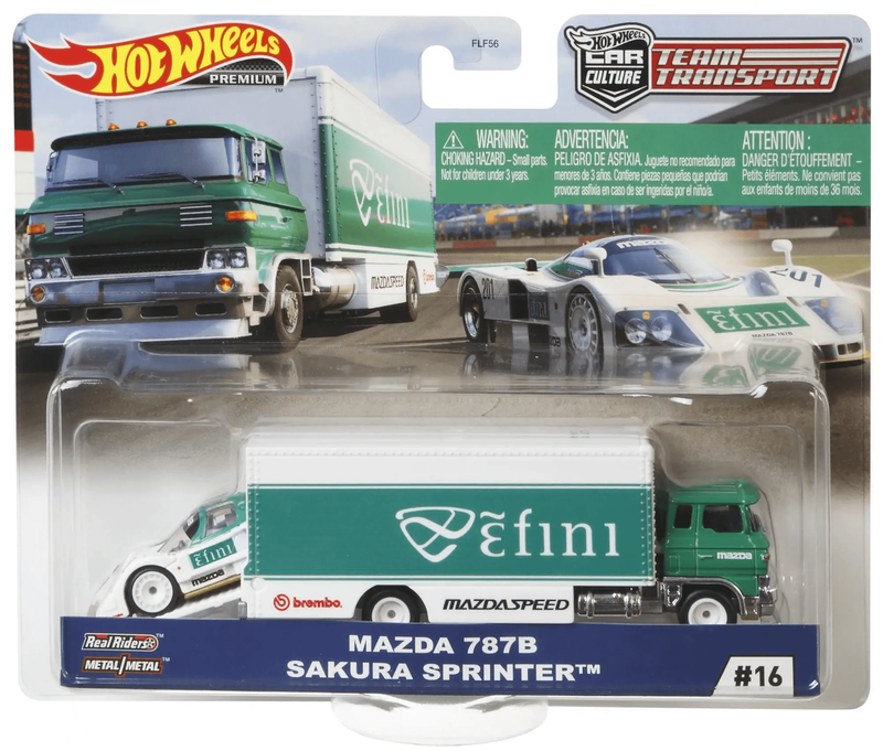 Hotwheels team transport | mazda 787b & sakura sprinter #16 | flf56, , medium image number null