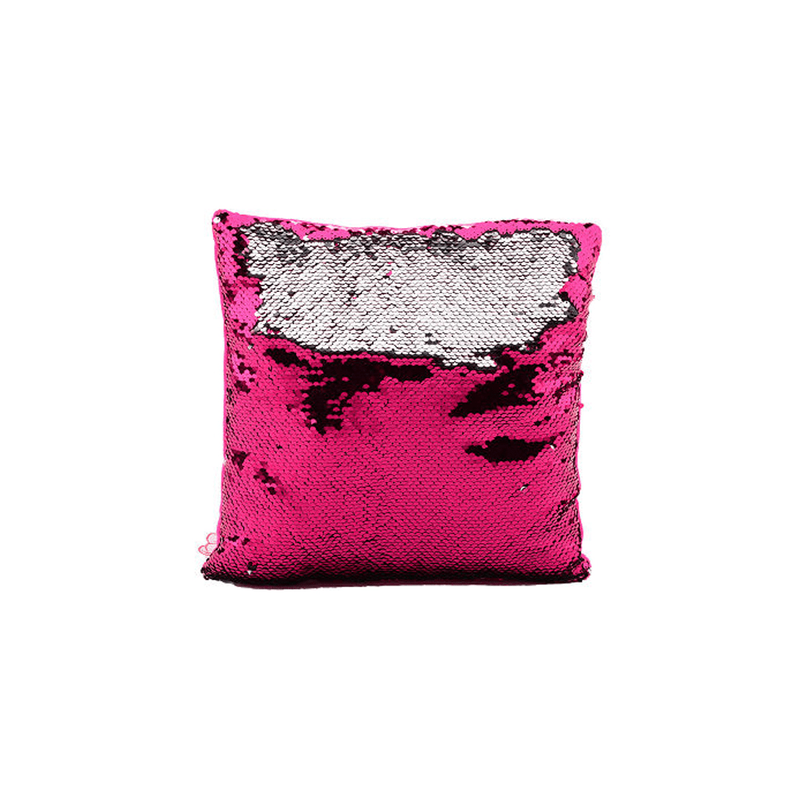 Square shaped pillow with sequins, , medium-null