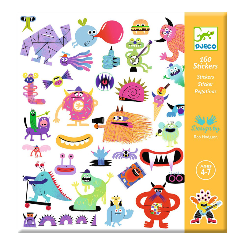 Djeco art and craft small gifts for older ones - stickers monsters, , medium-null