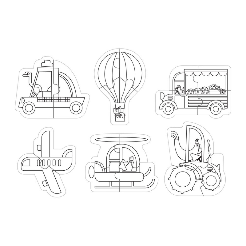 Product image: 6 shaped puzzles - vehicles, , medium-null