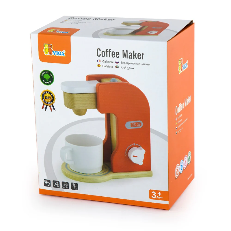 Viga wooden pretend toys coffee maker, , medium-null