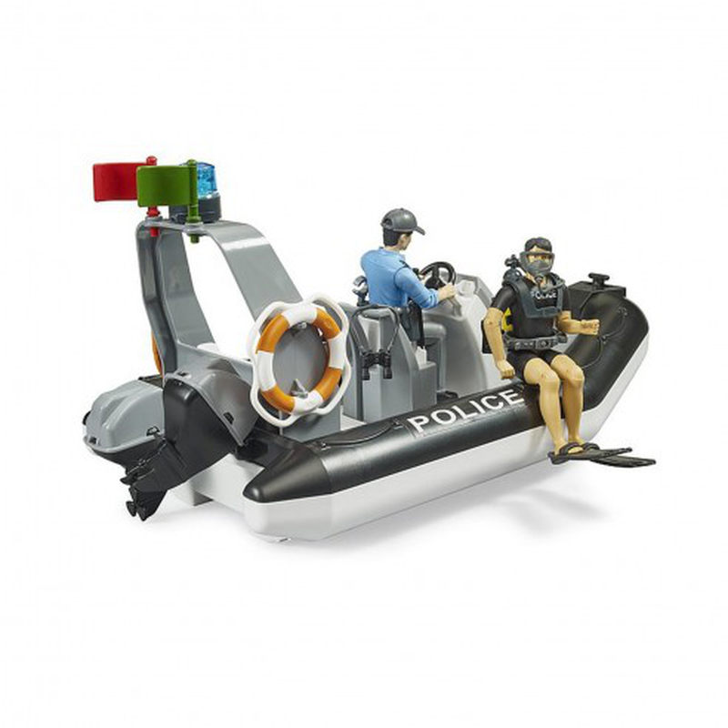 Bruder bworld police boat with rotating beacon light, , medium image number null