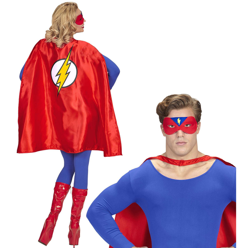 Superhero cape & eye mask, , medium-null