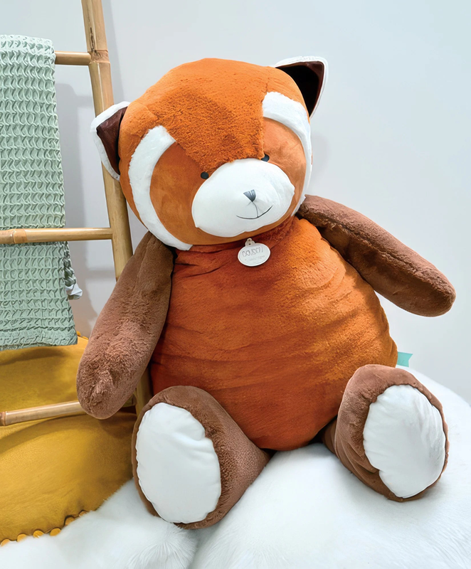 Doudou et compagnie giant xxl red panda plush toy - 100 cm, , medium-null