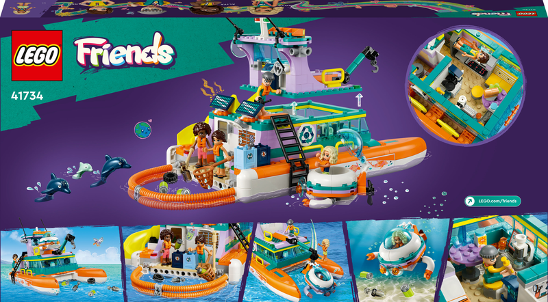 Lego friends sea rescue boat 41734 for ages 7+ 717pcs, , medium-null