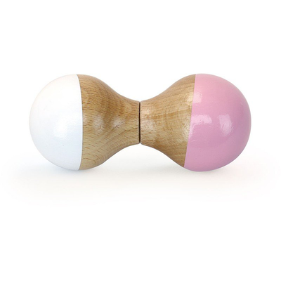White and pink rattle maracas