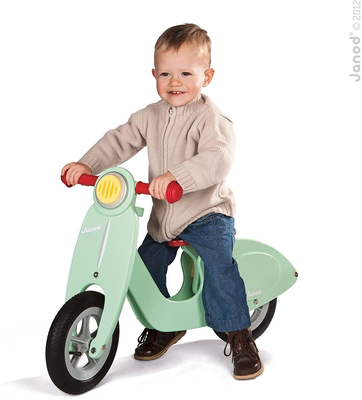 Janod wooden kids scooter mint - balance scooter with vintage retro look, , medium