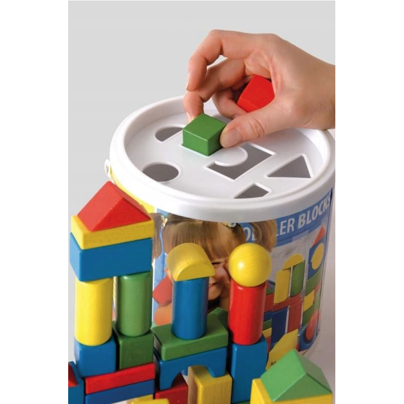 Wooden toddler blocks 50 pcs, , medium-null