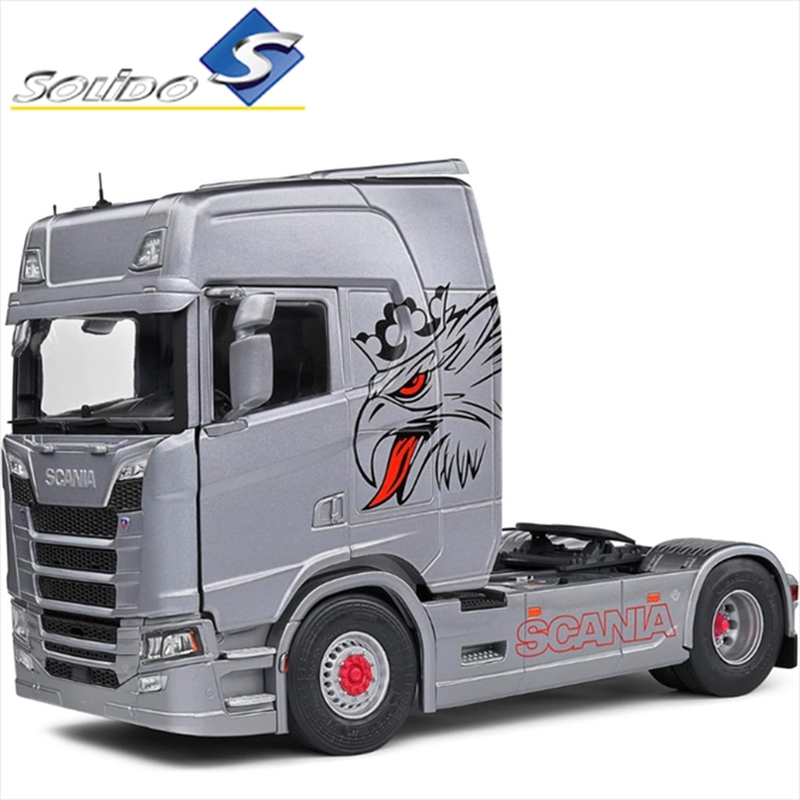 Solido 1/24 2023 scania 580s highline, silver, , medium-null