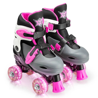 Xootz led quad roller skates - pink