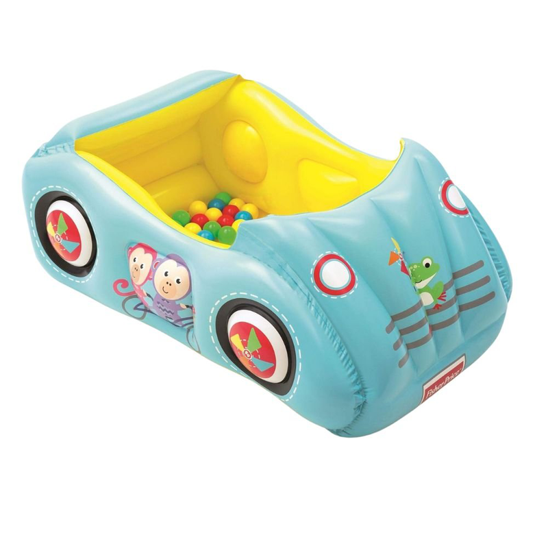 Bestway fisher-price φουσκωτό αυτοκινητάκι 119 x 79 x 51 cm με 25 χρωματιστές μπάλες, , medium-null