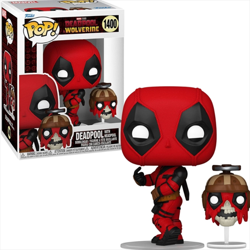 Funko pop! Marvel: deadpool wolverine - deadpool with headpool #1400 bobble-head vinyl figure, , medium image number null