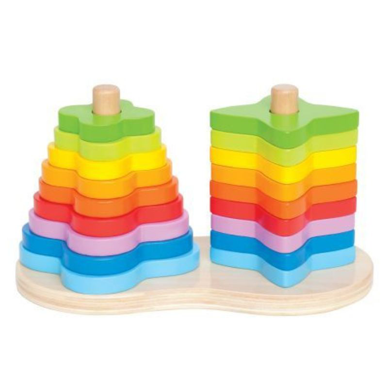 Hape double rainbow stacker e0406, , medium-null