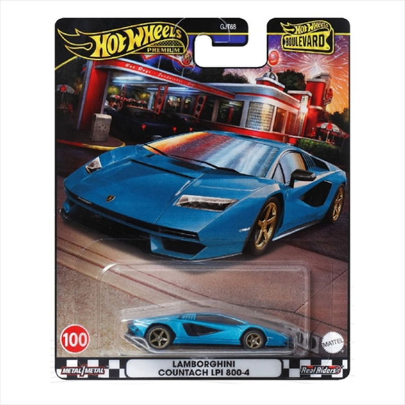 Mattel hot wheels premium 1/64 : boulevard #100 - lamborghini countach lpi 800-4 vehicle hrt70, , medium-null