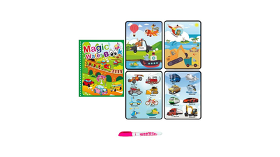 Childrens magic colorful water book - vehicles