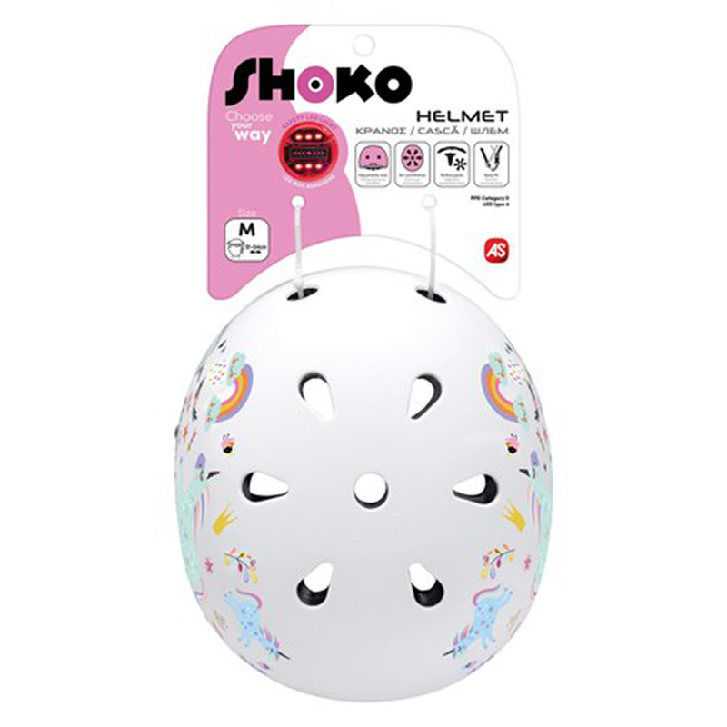 As shoko kids helmet with light unicorn sparkle for ages 3y+ 50537, , medium-null