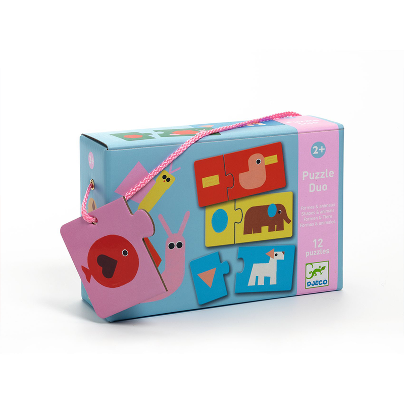 Djeco toys and games educational games - puzzle duo-trio shapes & animals, , medium image number null