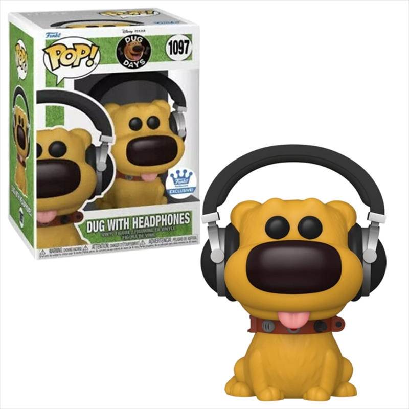 Funko pop! Disney: dug-days - dug with headphones #1097 figure funko-shop exclusive, , medium image number null