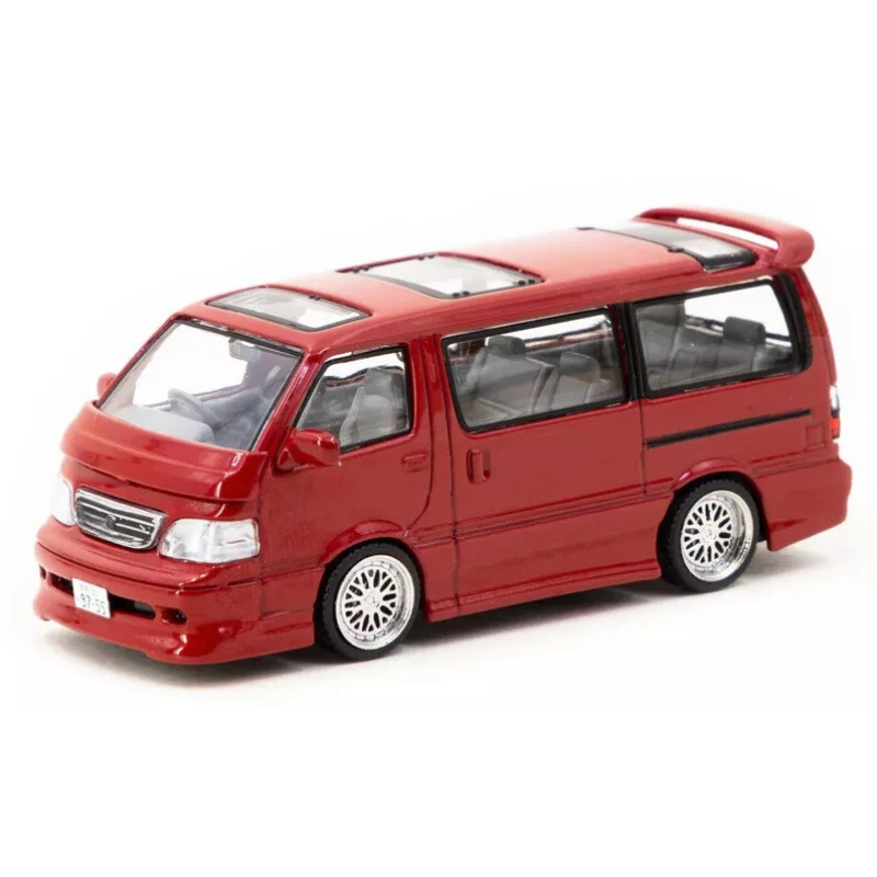 Tarmac 1/64 toyota hiace wagon custom, red, , medium-null