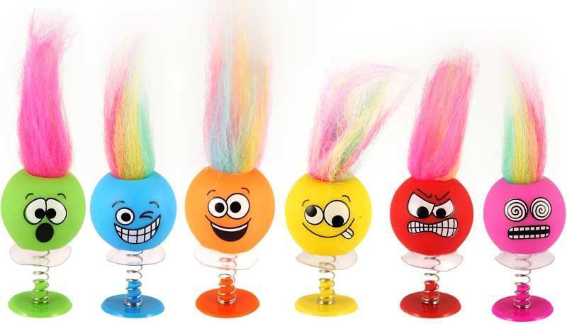 Fun toys jump ups smile faces with hair 6cm - assortment, , medium-null
