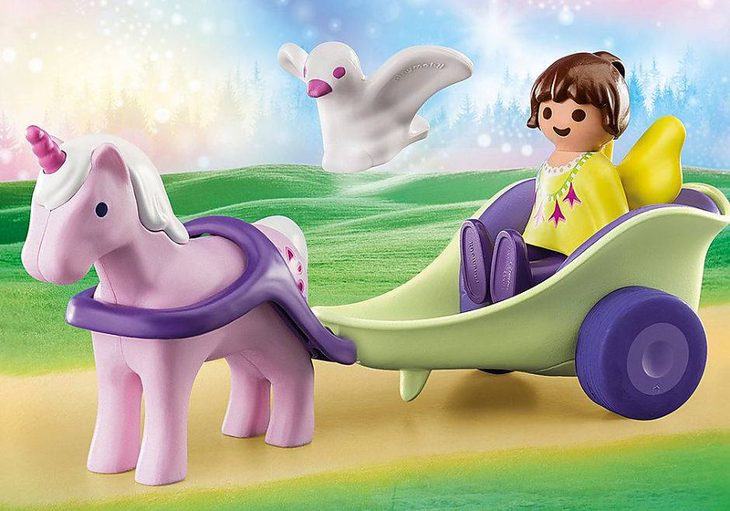Playmobil 70401 1.2.3 unicorn carriage with fairy for 18+ months, , medium-null