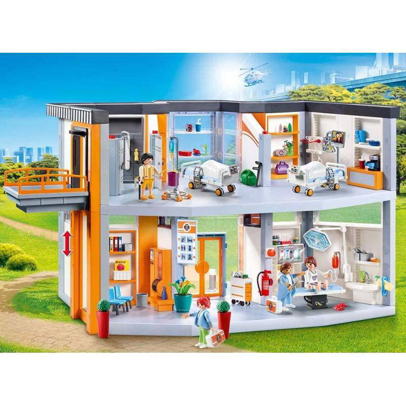 Playmobil 70190 city life large furnished hospital with lift, , medium image number null