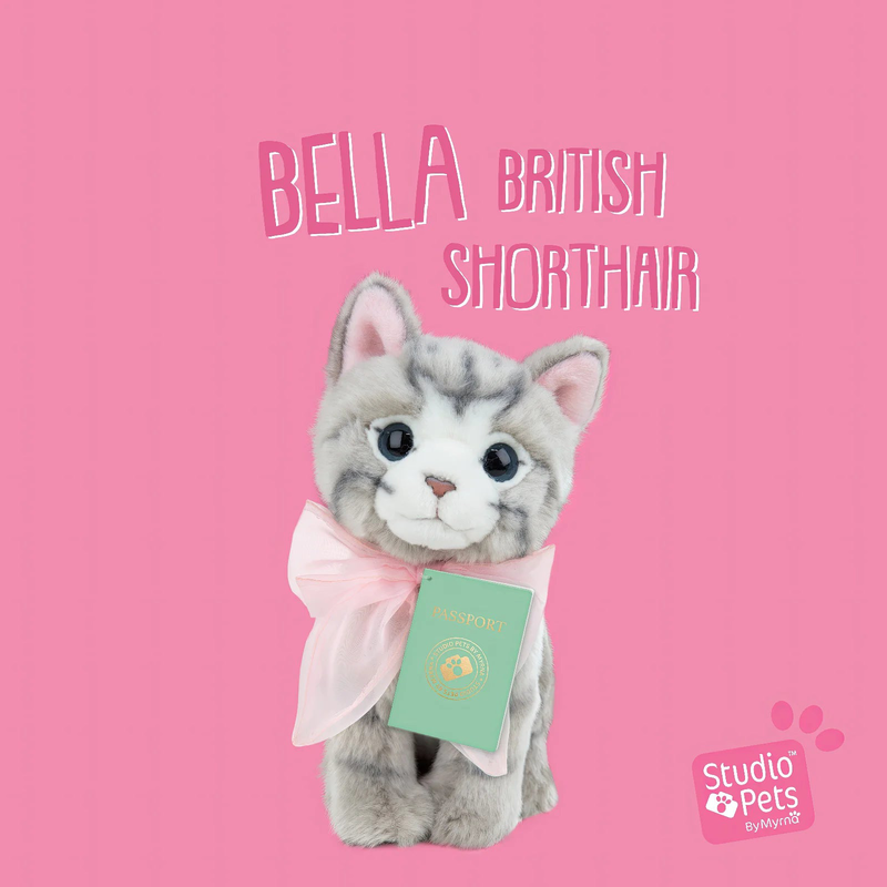 Product image: Studio pets bella british short hair kitten 23cm plush, , medium-null