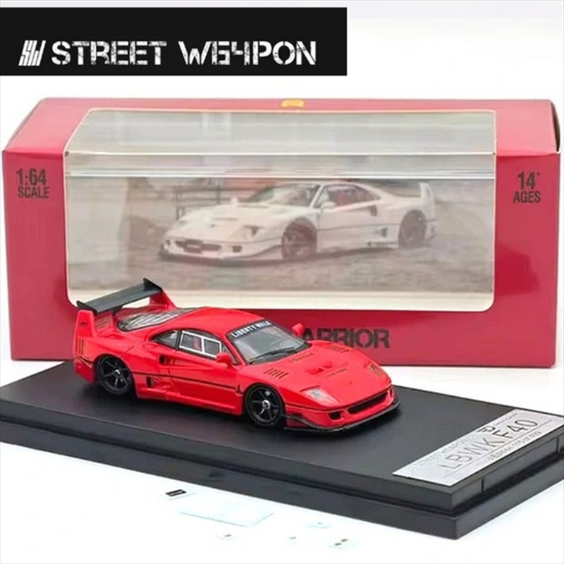Street weapon 1/64 ferrari f40 *lbwk*, red, , medium-null