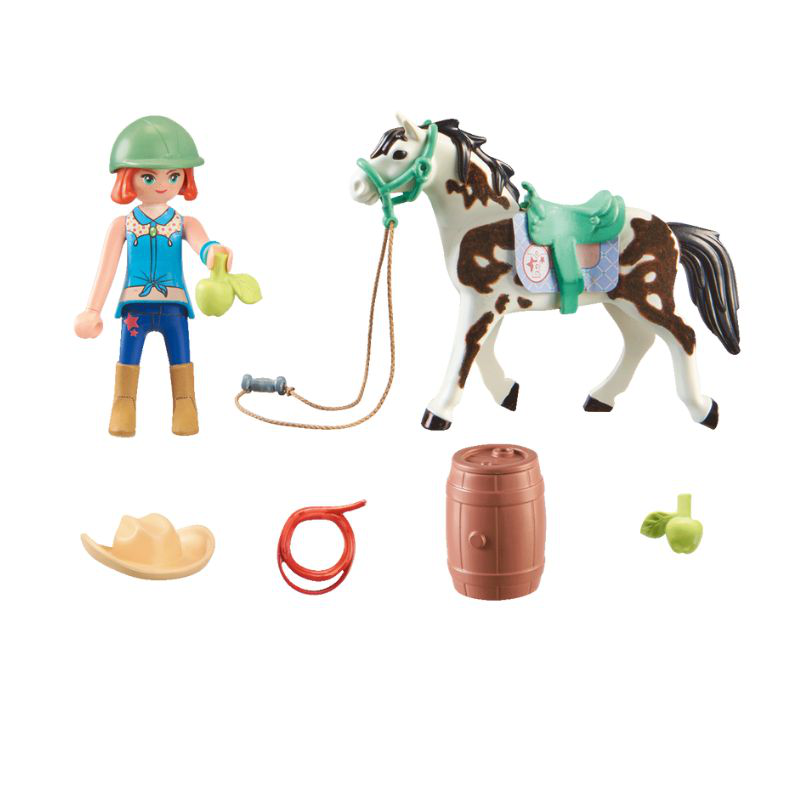 Playmobil 71358 horses of waterfall - feeding time with ellie and saw dust, , medium-null