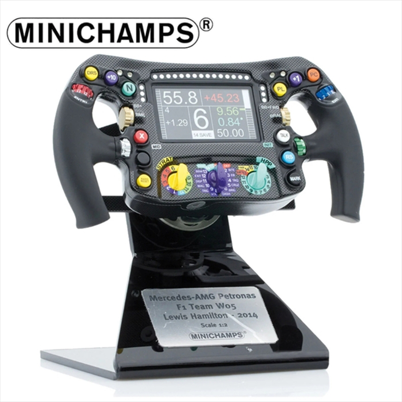 Minichamps 1/2 2014 steering wheel, mercedes amg petronas f1 team w05, lewis hamilton, black, , medium-null