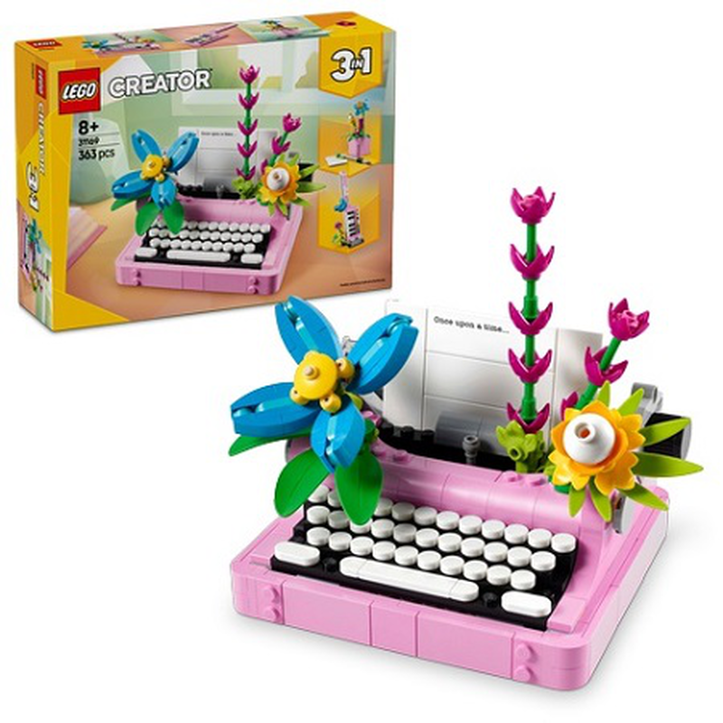 Lego creator 3in1 typewriter with flowers 363pcs 8y+ 31169, , medium-null