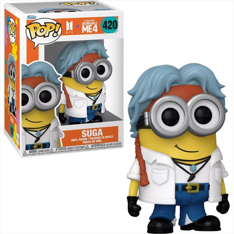 Funko pop! Rocks: despicable me 4 x bts - suga #420 vinyl figure minions, , medium-null