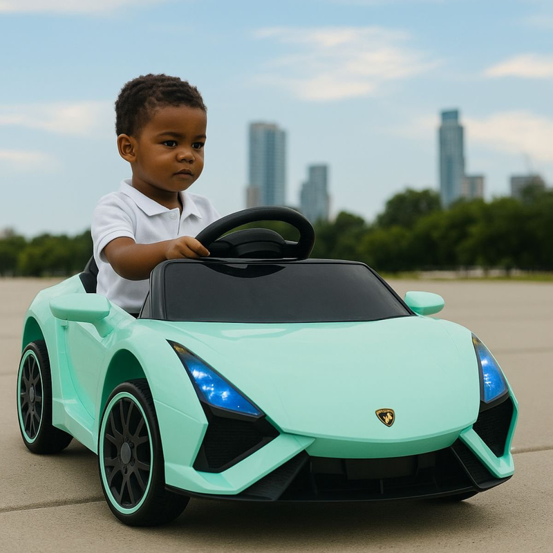 Lamborghini ηλεκτροκίνητο αυτοκίνητο μπαταρίας 12v 4.5ah μονοθέσιο με φώτα, μουσική & τηλεχειριστήριο πράσινο, 3+ ετών, , medium-null