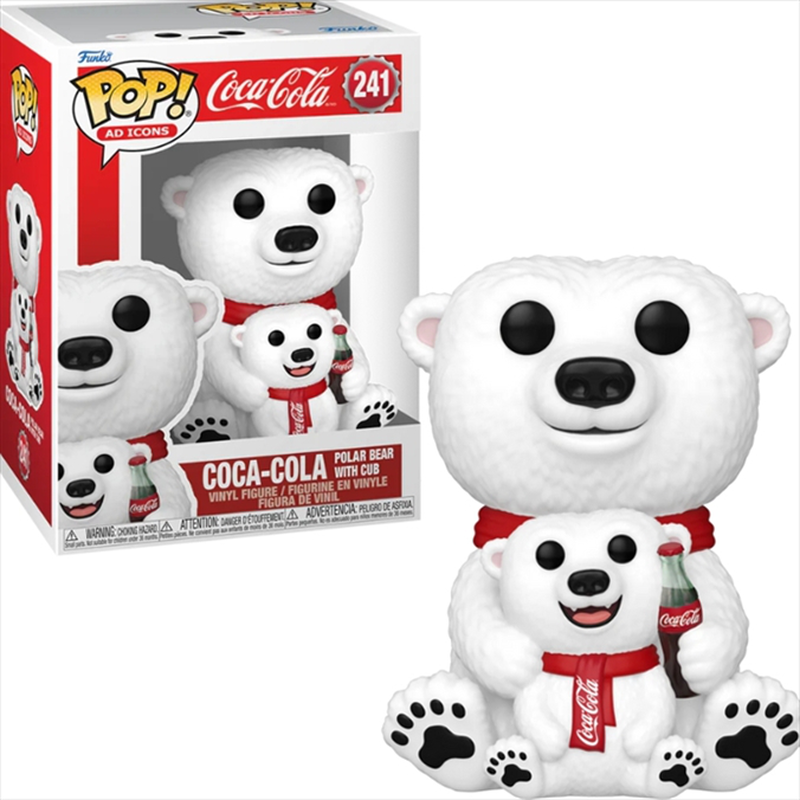 Funko pop! Ad icons: coca-cola - polar bear with cub #241 vinyl figure, , medium image number null