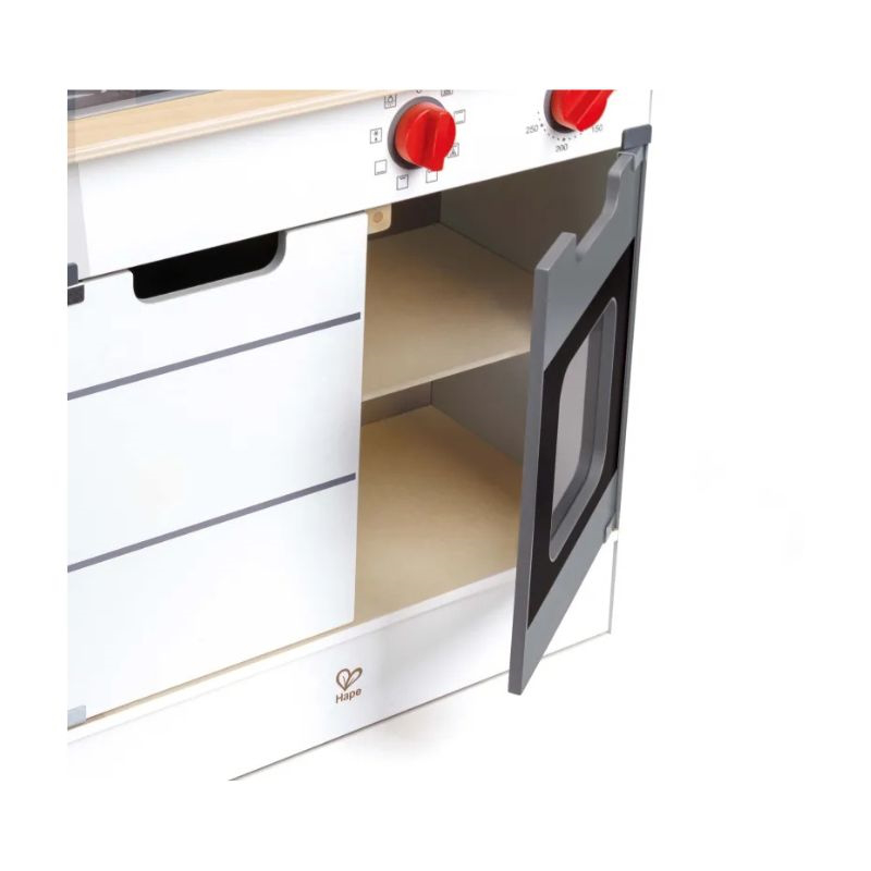 Hape playfully delicious wooden kitchen super serve e3211a, , medium-null