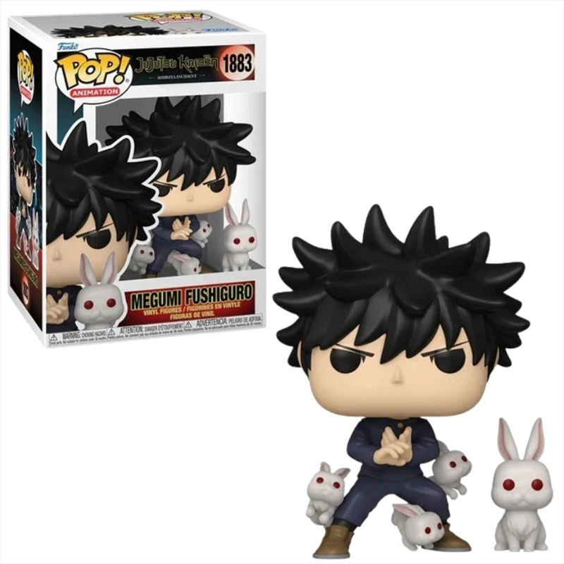Funko pop! Animation: jujutsu kaisen - megumi fushiguro with rabbit #1883 vinyl figure, , medium-null