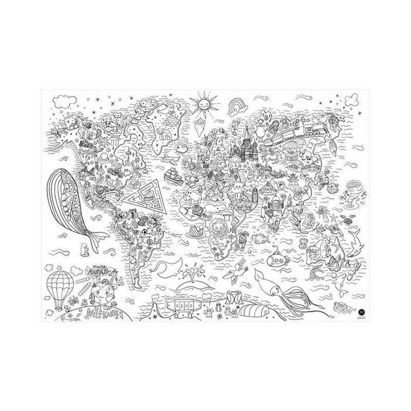 Coloring tablecloth motif world map, , medium image number null