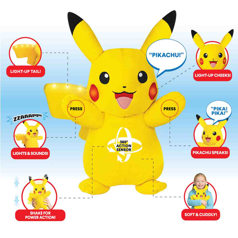 Product image: Pokemon power action pikachu plush 25cm, , medium-null