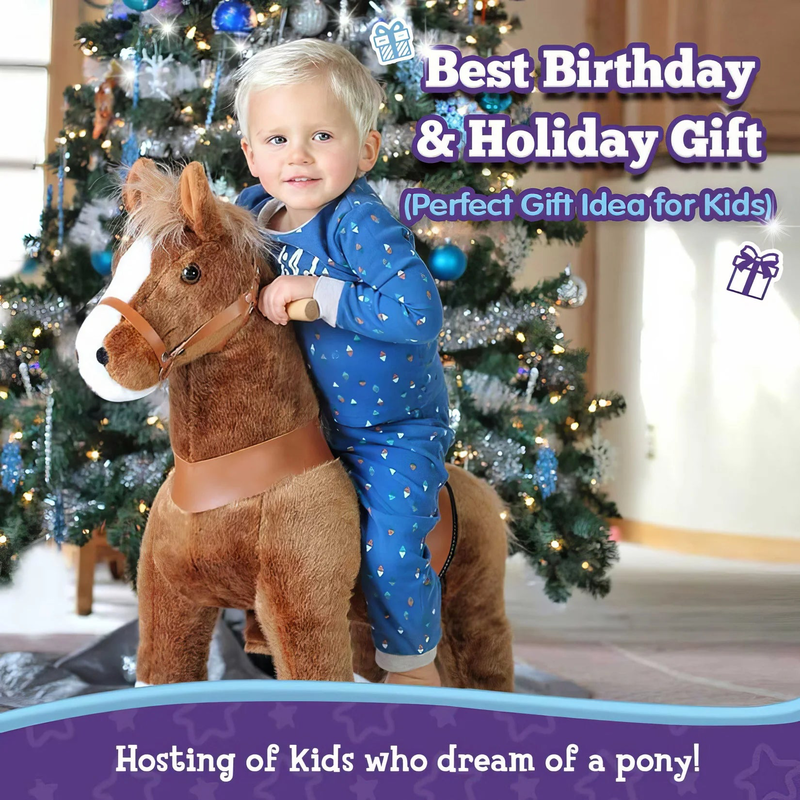 Ponycycle mechanically walking ride-on - brown horse - age 7+ years, , medium-null