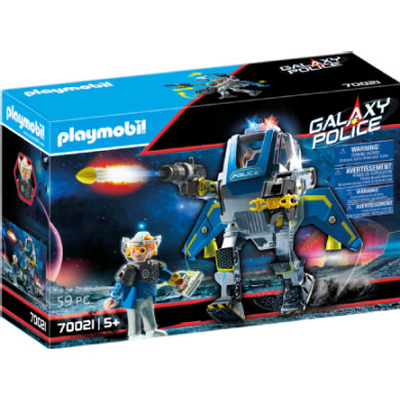 Playmobil 70021 galaxy police robot with gripper arm and weapon