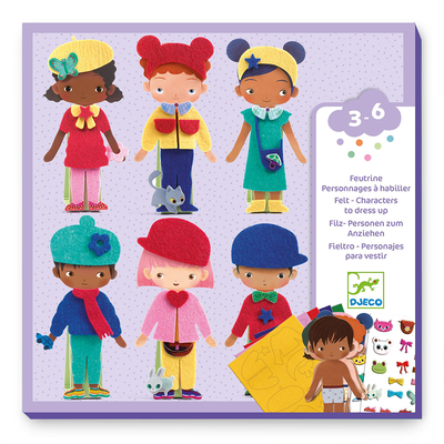 Characters to dress up felt collage
