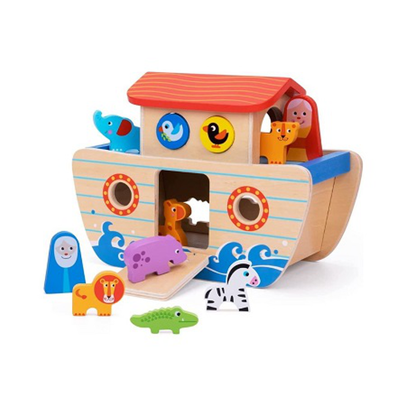 Phoohi wooden noah's ark 18pcs set 24m+, , medium-null