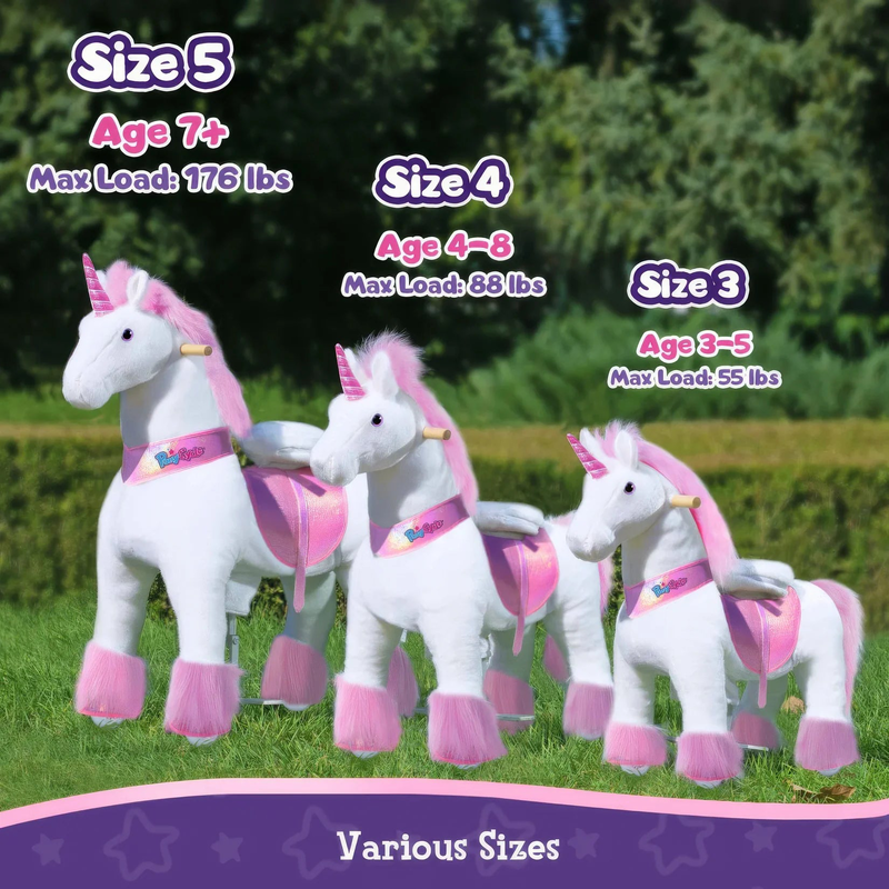Buy Ponycycle mechanically walking ride on pink unicorn ages 3 5 years pre order Jinius