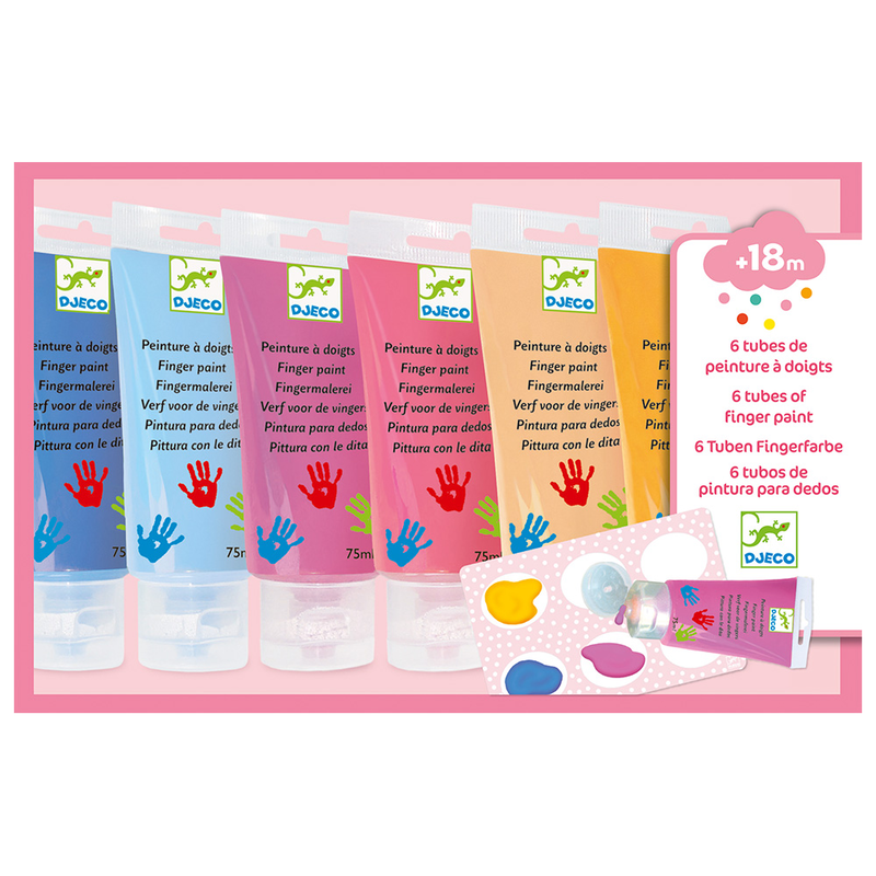 Product image: Djeco the colours - for littles ones 6 finger paint's tubes - sweet, , medium-null
