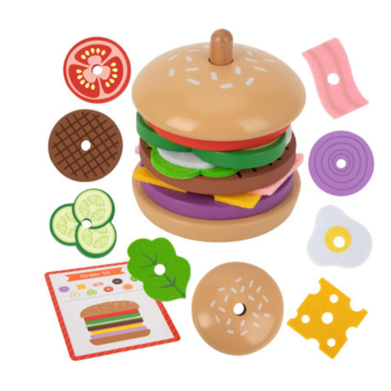 Tooky toy wooden making a burger, , medium-null