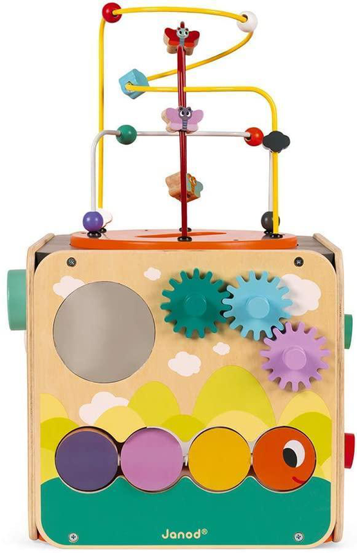 Product image: Janod multi-activity wooden looping cube toy, , medium-null