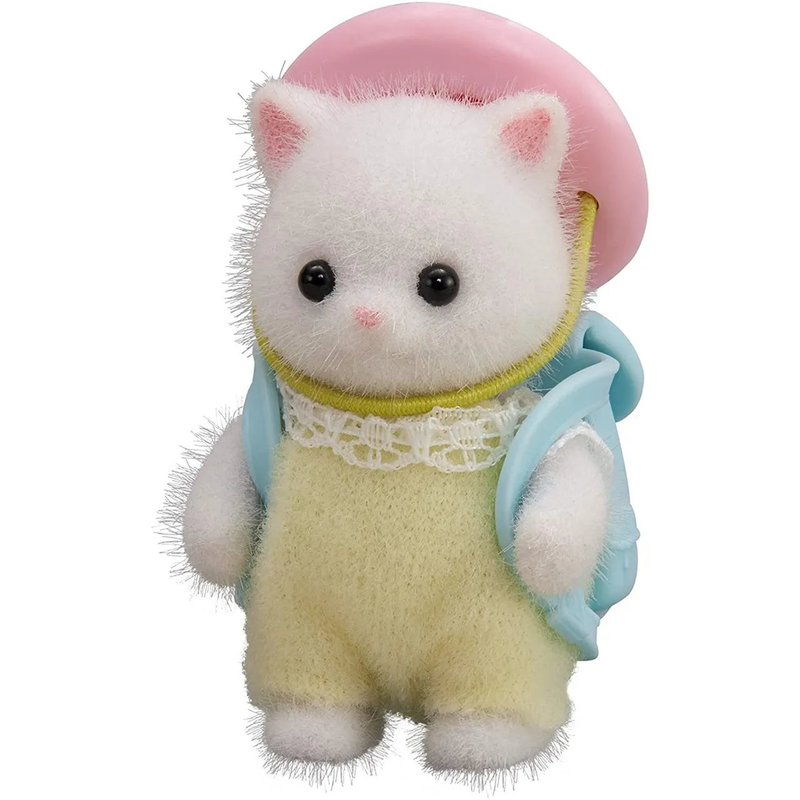 Sylvanian families persian cat baby with hat and bag, , medium-null