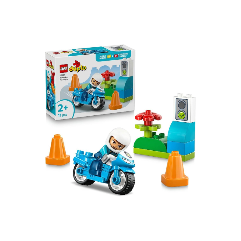 Lego duplo blue police motorcycle, , medium-null