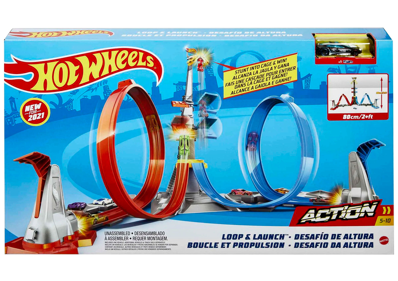Hot wheels looping action track set, , medium-null